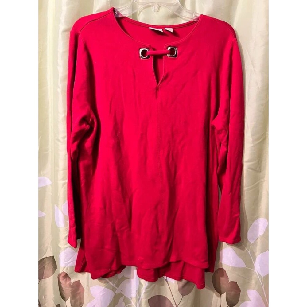 Red with gold hardware thick long sleeve top